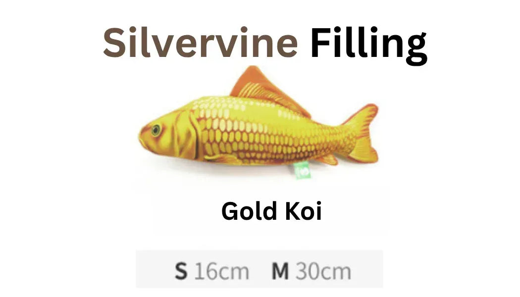 Peluche poisson 100 % vigne argentée/herbe à chat