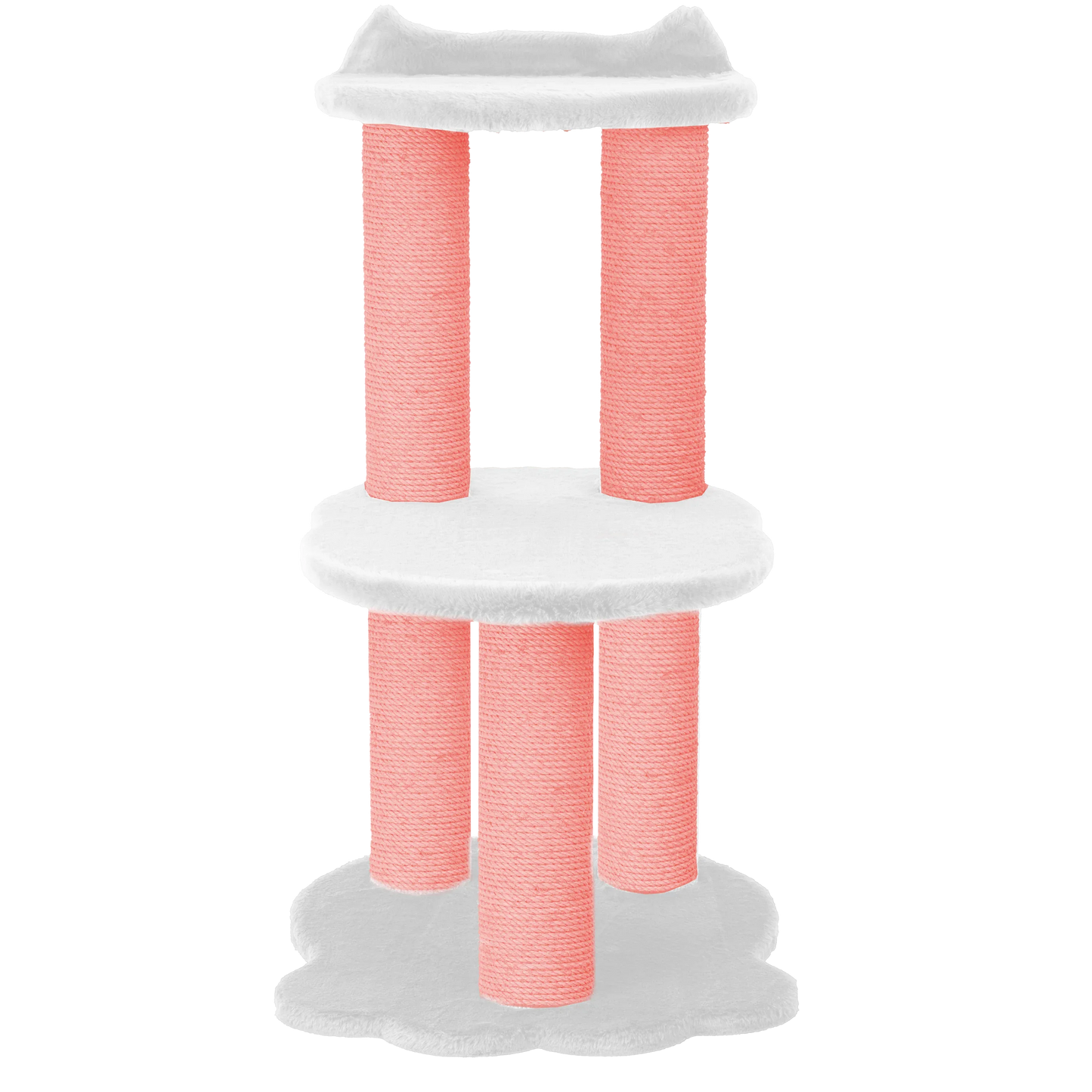 Relaxation - 2-Level Cat Tree - White Faux Fur