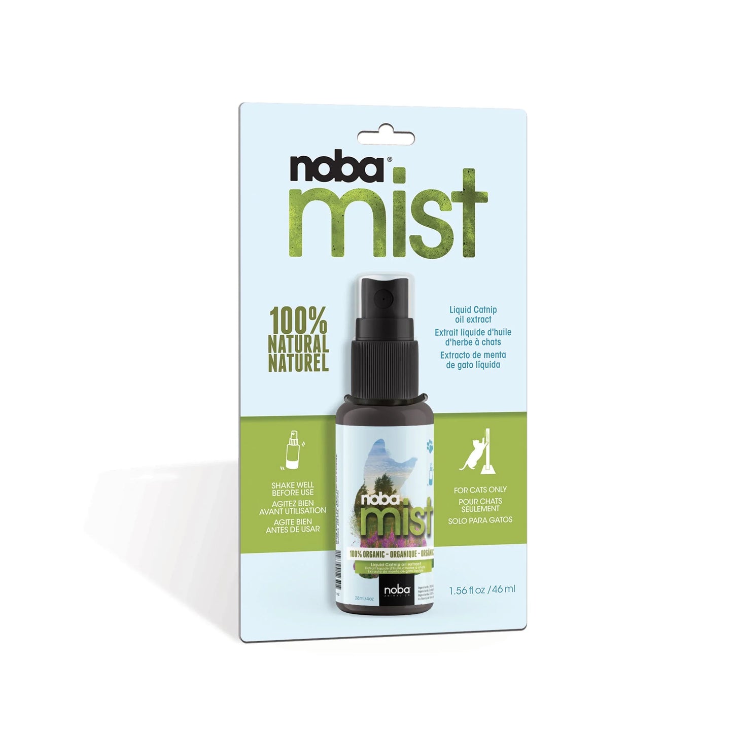 Noba Mist - Spray d'Herbe à Chat - Divertissement et Relaxation 100% Naturels pour Votre Chat