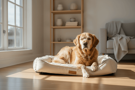 Senior dog resting comfortably – joint health support for dogs in Canada