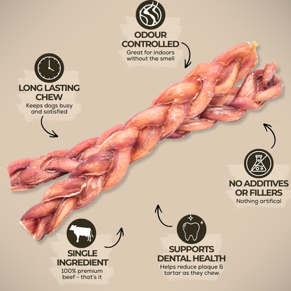 Bully Bunches 12 Inch Thick Braided Bully Stick