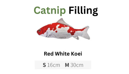 Peluche poisson 100 % vigne argentée/herbe à chat
