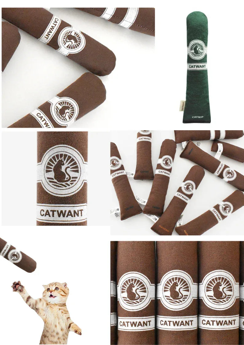 Cigare en toile 100 % rempli d'herbe à chat/vigne argentée