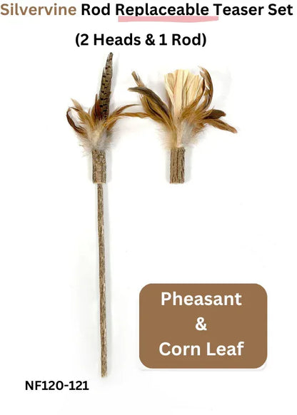 Ensemble de têtes de rechange et canne à pêche pour cataire - 2 têtes et 1 canne