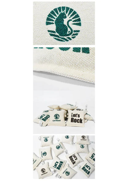 Oreillers en toile remplis à 100 % d'herbe à chat/vigne argentée, 2 pièces