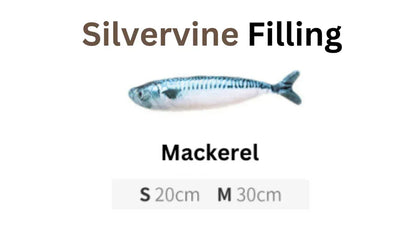 Peluche poisson 100 % vigne argentée/herbe à chat