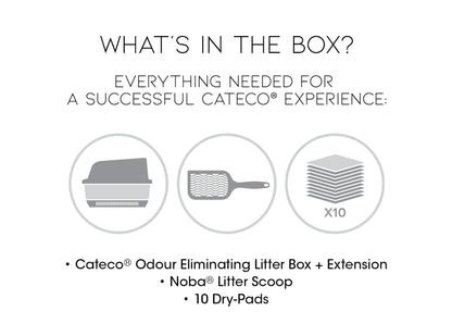 Bac à litière anti-odeurs Cateco - Kit de démarrage complet