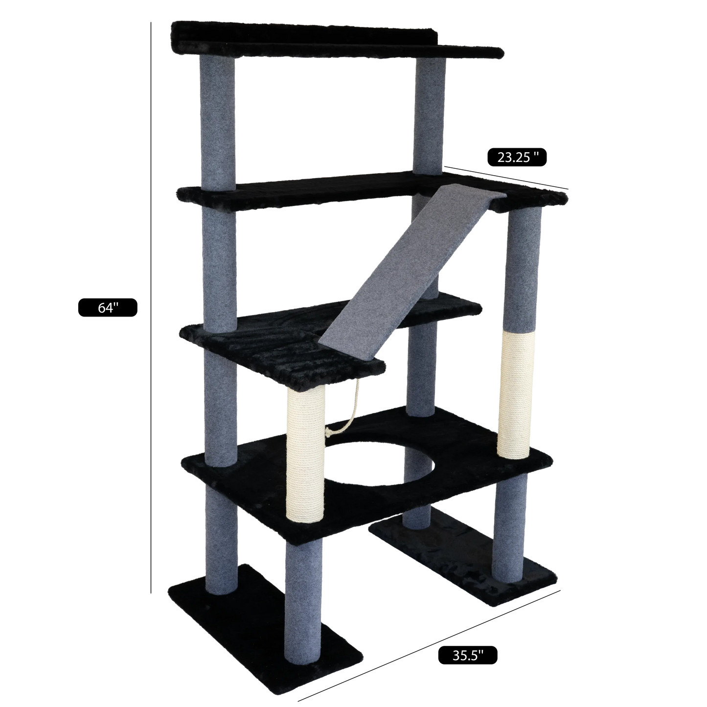 Maine Coon 65" Cat Tower - 4-Level Cat Tree