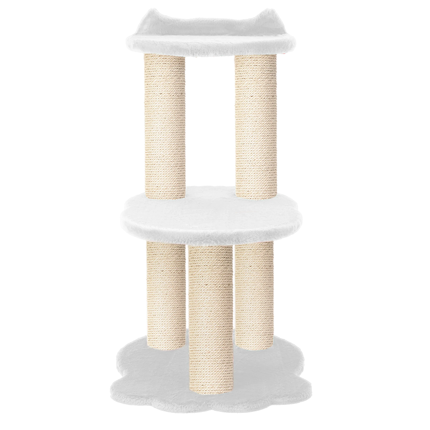 Relaxation - 2-Level Cat Tree - White Faux Fur