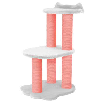 Relaxation - 2-Level Cat Tree - White Faux Fur