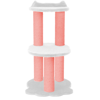 Relaxation - 2-Level Cat Tree - White Faux Fur