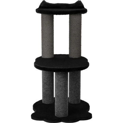 Relaxation - 2-Level Cat Tree - Black Faux Fur