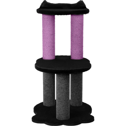 Relaxation - 2-Level Cat Tree - Black Faux Fur
